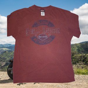 Harley-Davidson T Shirt, Color:  Maroon.  From Barnett HD, El Paso, Texas.  XL